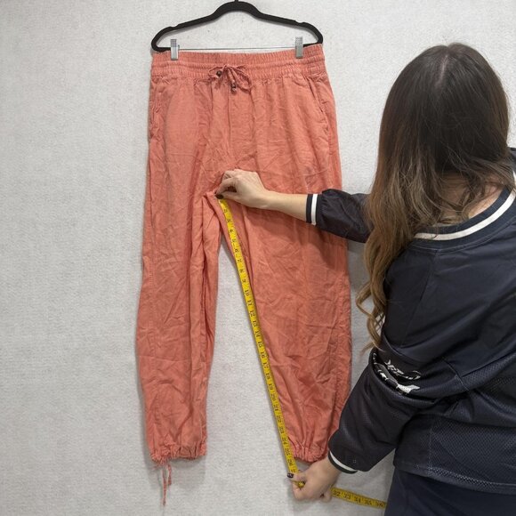 C&C California Pants Womens XL Coral Linen Blend Drawstring Jogger Lounge - Picture 7 of 9